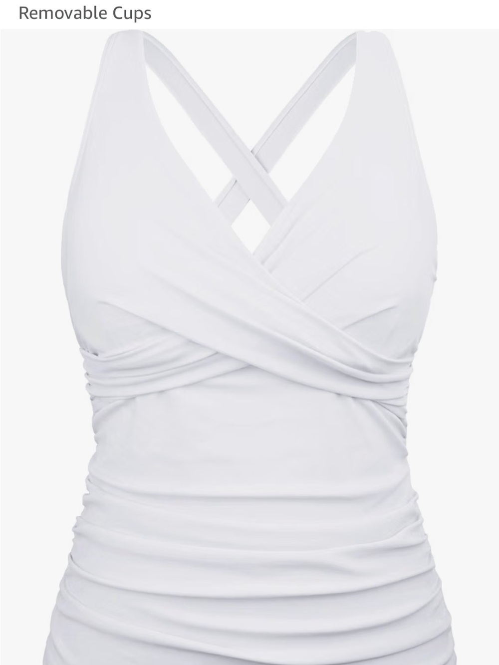 Twist-Front White One-Piece Swimsuit with Supportive Straps